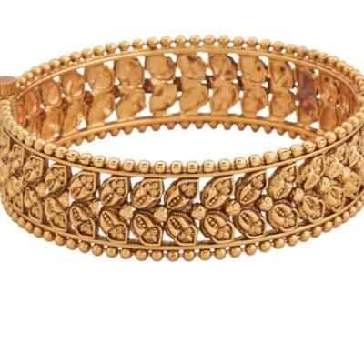 Timeless Antique Floral Bangle: Classic craftsmanship in traditional gold elegance.